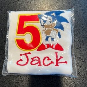 NEW Sonic the Hedgehog 5th Birthday Shirt size 5/6 or XS short sleeve JACK